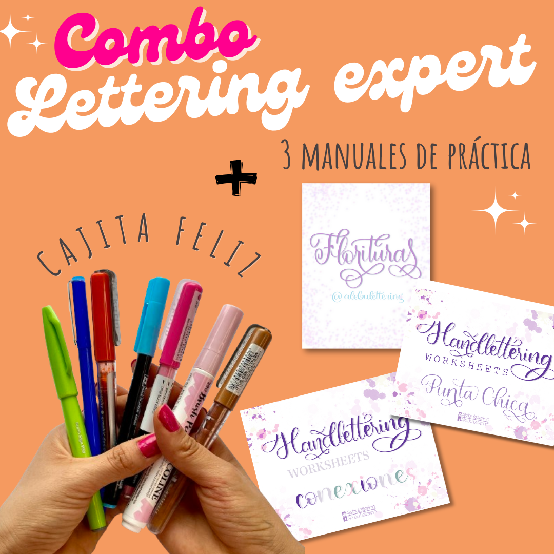 ✨ Combo Lettering Expert: Cajita Feliz + Pack de Manuales ✨ - AleBu Lettering