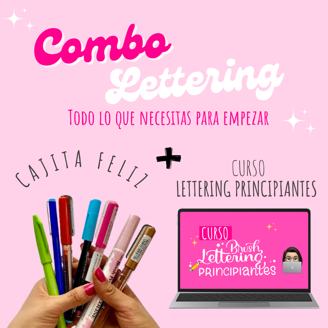 ✨ Combo Lettering: Cajita Feliz + Curso Lettering Principiantes ✨ - AleBu Lettering