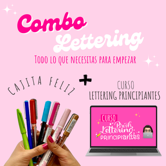 ✨ Combo Lettering: Cajita Feliz + Curso Lettering Principiantes ✨ - AleBu Lettering