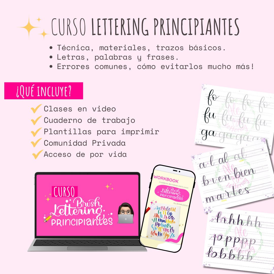 ✨ Combo de Cursos de Lettering: De Principiante a Experto ✨ - AleBu Lettering