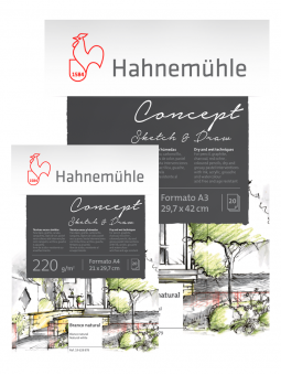 HAHNEMUHLE PAPEL CONCEPT SKETCH & DRAW - 220g, Tamaño A3 - alebulettering
